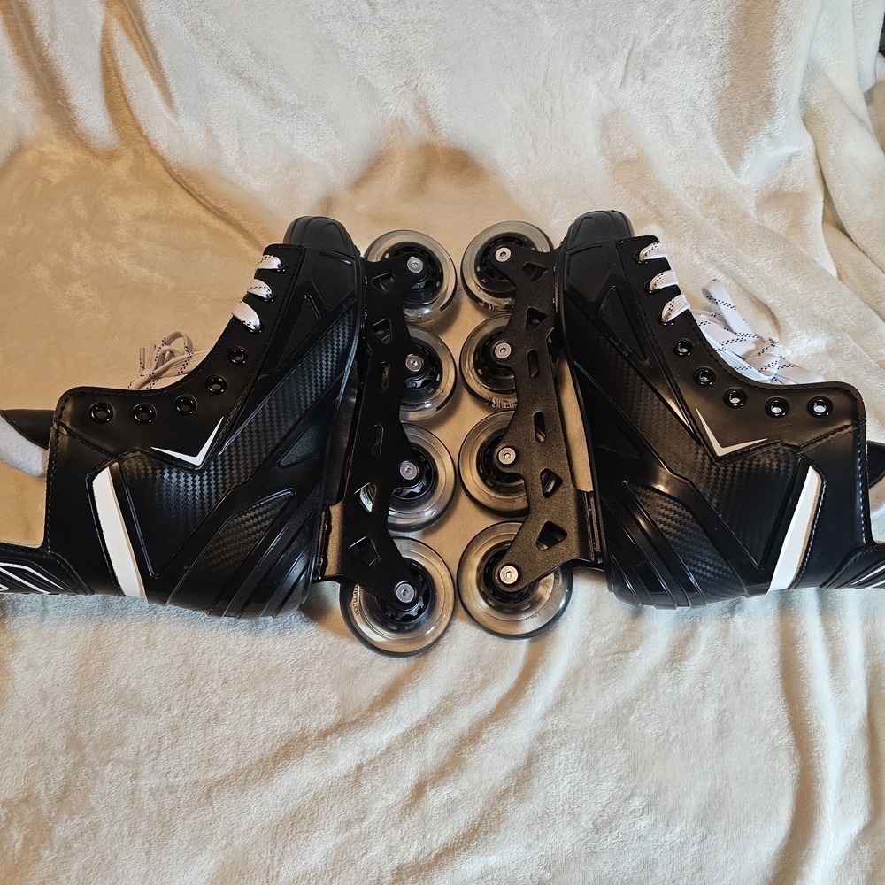 Story Compact Mission Hockey Inline Skates Black & White Men's Size 8 NWOB - Picture 8 of 12